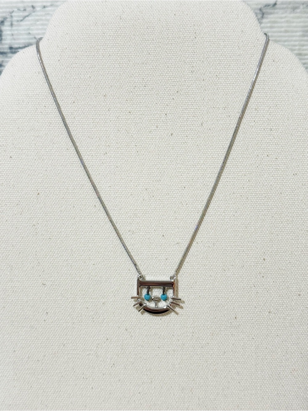 Christian Dior Silver Cat Pendant Necklace 🐱 Rare Vintage Find - Picture 9 of 15
